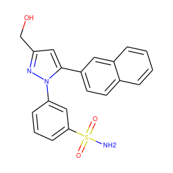 NS(=O)(=O)c1cccc(-n2nc(CO)cc2-c2ccc3ccccc3c2)c1 ZINC000095591076