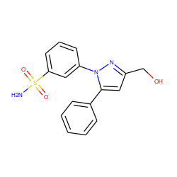 NS(=O)(=O)c1cccc(-n2nc(CO)cc2-c2ccccc2)c1 ZINC000095586176