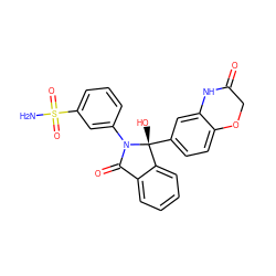 NS(=O)(=O)c1cccc(N2C(=O)c3ccccc3[C@@]2(O)c2ccc3c(c2)NC(=O)CO3)c1 ZINC000116258164