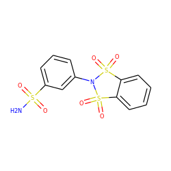 NS(=O)(=O)c1cccc(N2S(=O)(=O)c3ccccc3S2(=O)=O)c1 ZINC000095588548