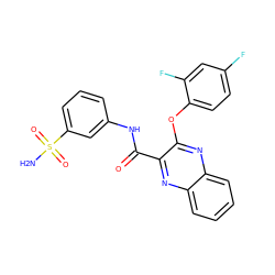 NS(=O)(=O)c1cccc(NC(=O)c2nc3ccccc3nc2Oc2ccc(F)cc2F)c1 ZINC000143188091