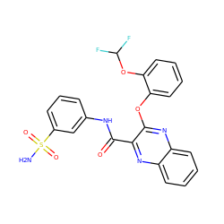 NS(=O)(=O)c1cccc(NC(=O)c2nc3ccccc3nc2Oc2ccccc2OC(F)F)c1 ZINC000143256944