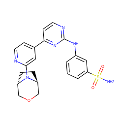 NS(=O)(=O)c1cccc(Nc2nccc(-c3ccnc(N4[C@H]5CC[C@H]4COC5)c3)n2)c1 ZINC000101551330