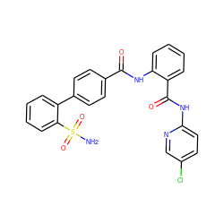 NS(=O)(=O)c1ccccc1-c1ccc(C(=O)Nc2ccccc2C(=O)Nc2ccc(Cl)cn2)cc1 ZINC000028115580