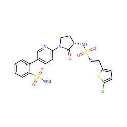 NS(=O)(=O)c1ccccc1-c1ccc(N2CC[C@H](NS(=O)(=O)/C=C/c3ccc(Cl)s3)C2=O)nc1 ZINC000028979589