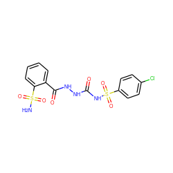 NS(=O)(=O)c1ccccc1C(=O)NNC(=O)NS(=O)(=O)c1ccc(Cl)cc1 ZINC000013612951