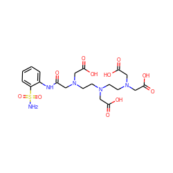 NS(=O)(=O)c1ccccc1NC(=O)CN(CCN(CCN(CC(=O)O)CC(=O)O)CC(=O)O)CC(=O)O ZINC000029246265