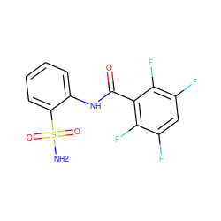 NS(=O)(=O)c1ccccc1NC(=O)c1c(F)c(F)cc(F)c1F ZINC000013561051