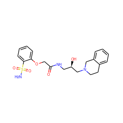 NS(=O)(=O)c1ccccc1OCC(=O)NC[C@@H](O)CN1CCc2ccccc2C1 ZINC000218910207