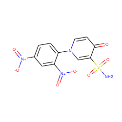 NS(=O)(=O)c1cn(-c2ccc([N+](=O)[O-])cc2[N+](=O)[O-])ccc1=O ZINC000064564369