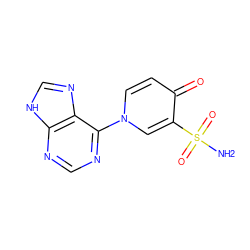 NS(=O)(=O)c1cn(-c2ncnc3[nH]cnc23)ccc1=O ZINC000064475111