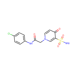 NS(=O)(=O)c1cn(CC(=O)Nc2ccc(Cl)cc2)ccc1=O ZINC000095558633