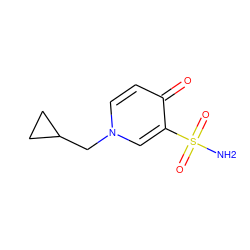 NS(=O)(=O)c1cn(CC2CC2)ccc1=O ZINC000095563808