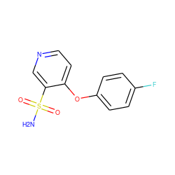 NS(=O)(=O)c1cnccc1Oc1ccc(F)cc1 ZINC000049590004