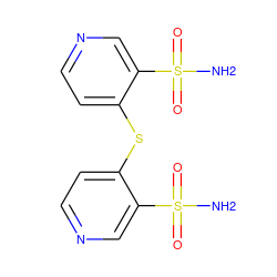 NS(=O)(=O)c1cnccc1Sc1ccncc1S(N)(=O)=O ZINC000049803729