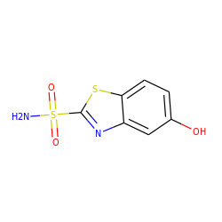 NS(=O)(=O)c1nc2cc(O)ccc2s1 ZINC000006094166