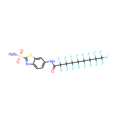 NS(=O)(=O)c1nc2ccc(NC(=O)C(F)(F)C(F)(F)C(F)(F)C(F)(F)C(F)(F)C(F)(F)C(F)(F)C(F)(F)F)cc2s1 ZINC000034718066