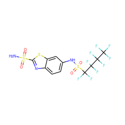 NS(=O)(=O)c1nc2ccc(NS(=O)(=O)C(F)(F)C(F)(F)C(F)(F)C(F)(F)F)cc2s1 ZINC000034718079