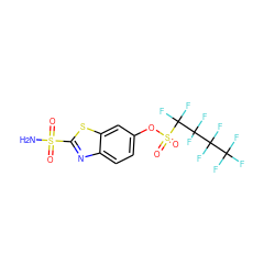 NS(=O)(=O)c1nc2ccc(OS(=O)(=O)C(F)(F)C(F)(F)C(F)(F)C(F)(F)F)cc2s1 ZINC000034718077