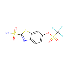 NS(=O)(=O)c1nc2ccc(OS(=O)(=O)C(F)(F)F)cc2s1 ZINC000034718095