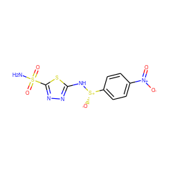 NS(=O)(=O)c1nnc(N[S@@+]([O-])c2ccc([N+](=O)[O-])cc2)s1 ZINC000028524727