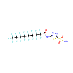 NS(=O)(=O)c1nnc(NC(=O)C(F)(F)C(F)(F)C(F)(F)C(F)(F)C(F)(F)C(F)(F)C(F)(F)C(F)(F)F)s1 ZINC000034718125