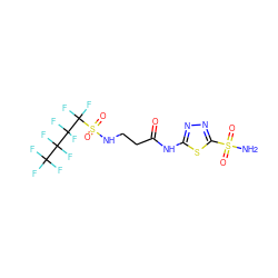 NS(=O)(=O)c1nnc(NC(=O)CCNS(=O)(=O)C(F)(F)C(F)(F)C(F)(F)C(F)(F)F)s1 ZINC000034718042