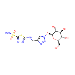 NS(=O)(=O)c1nnc(NCc2cn(O[C@@H]3O[C@H](CO)[C@@H](O)[C@H](O)[C@H]3O)nn2)s1 ZINC000299866643