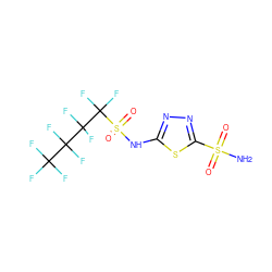 NS(=O)(=O)c1nnc(NS(=O)(=O)C(F)(F)C(F)(F)C(F)(F)C(F)(F)F)s1 ZINC000034718062