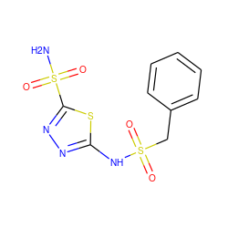 NS(=O)(=O)c1nnc(NS(=O)(=O)Cc2ccccc2)s1 ZINC000013471994