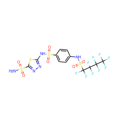 NS(=O)(=O)c1nnc(NS(=O)(=O)c2ccc(NS(=O)(=O)C(F)(F)C(F)(F)C(F)(F)C(F)(F)F)cc2)s1 ZINC000034718084