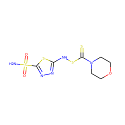 NS(=O)(=O)c1nnc(NSC(=S)N2CCOCC2)s1 ZINC000034717912