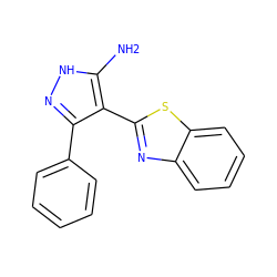 Nc1[nH]nc(-c2ccccc2)c1-c1nc2ccccc2s1 ZINC000019721148