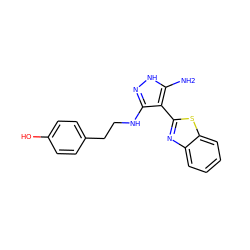 Nc1[nH]nc(NCCc2ccc(O)cc2)c1-c1nc2ccccc2s1 ZINC000114397799