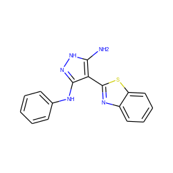 Nc1[nH]nc(Nc2ccccc2)c1-c1nc2ccccc2s1 ZINC000221525906