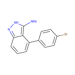 Nc1[nH]nc2cccc(-c3ccc(Br)cc3)c12 ZINC000063298465