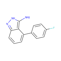 Nc1[nH]nc2cccc(-c3ccc(F)cc3)c12 ZINC000063539238