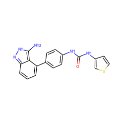 Nc1[nH]nc2cccc(-c3ccc(NC(=O)Nc4ccsc4)cc3)c12 ZINC000028604290