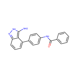 Nc1[nH]nc2cccc(-c3ccc(NC(=O)c4ccccc4)cc3)c12 ZINC000035324132