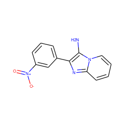 Nc1c(-c2cccc([N+](=O)[O-])c2)nc2ccccn12 ZINC000001029957