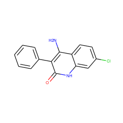 Nc1c(-c2ccccc2)c(=O)[nH]c2cc(Cl)ccc12 ZINC000013761228