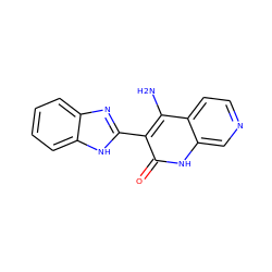 Nc1c(-c2nc3ccccc3[nH]2)c(=O)[nH]c2cnccc12 ZINC000036176846