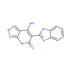 Nc1c(-c2nc3ccccc3[nH]2)c(=O)[nH]c2n[nH]cc12 ZINC000036176837