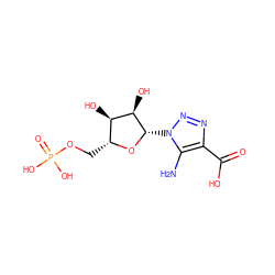 Nc1c(C(=O)O)nnn1[C@@H]1O[C@H](COP(=O)(O)O)[C@@H](O)[C@H]1O ZINC000040835354