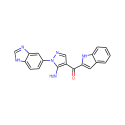 Nc1c(C(=O)c2cc3ccccc3[nH]2)cnn1-c1ccc2[nH]cnc2c1 ZINC000150129580