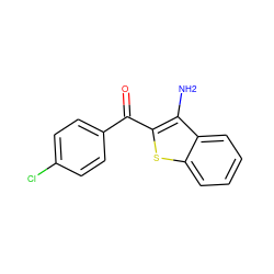 Nc1c(C(=O)c2ccc(Cl)cc2)sc2ccccc12 ZINC000040393456