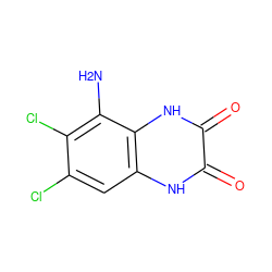 Nc1c(Cl)c(Cl)cc2[nH]c(=O)c(=O)[nH]c12 ZINC000013743962