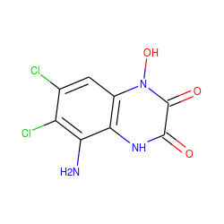 Nc1c(Cl)c(Cl)cc2c1[nH]c(=O)c(=O)n2O ZINC000100918198