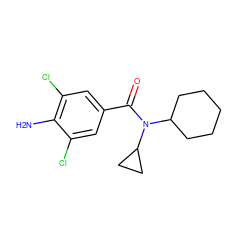 Nc1c(Cl)cc(C(=O)N(C2CCCCC2)C2CC2)cc1Cl ZINC000036286482