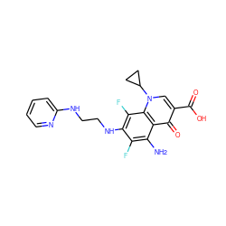 Nc1c(F)c(NCCNc2ccccn2)c(F)c2c1c(=O)c(C(=O)O)cn2C1CC1 ZINC000072126938